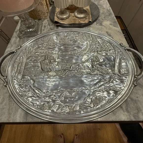 Lenox Pewter Holiday Platter 24” x 17”. - Picture 3 of 8